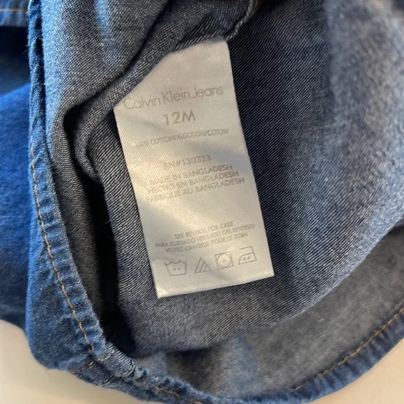 Calvin Klein Denim Button Down Shirt Size 12M EUC - Picture 10 of 11